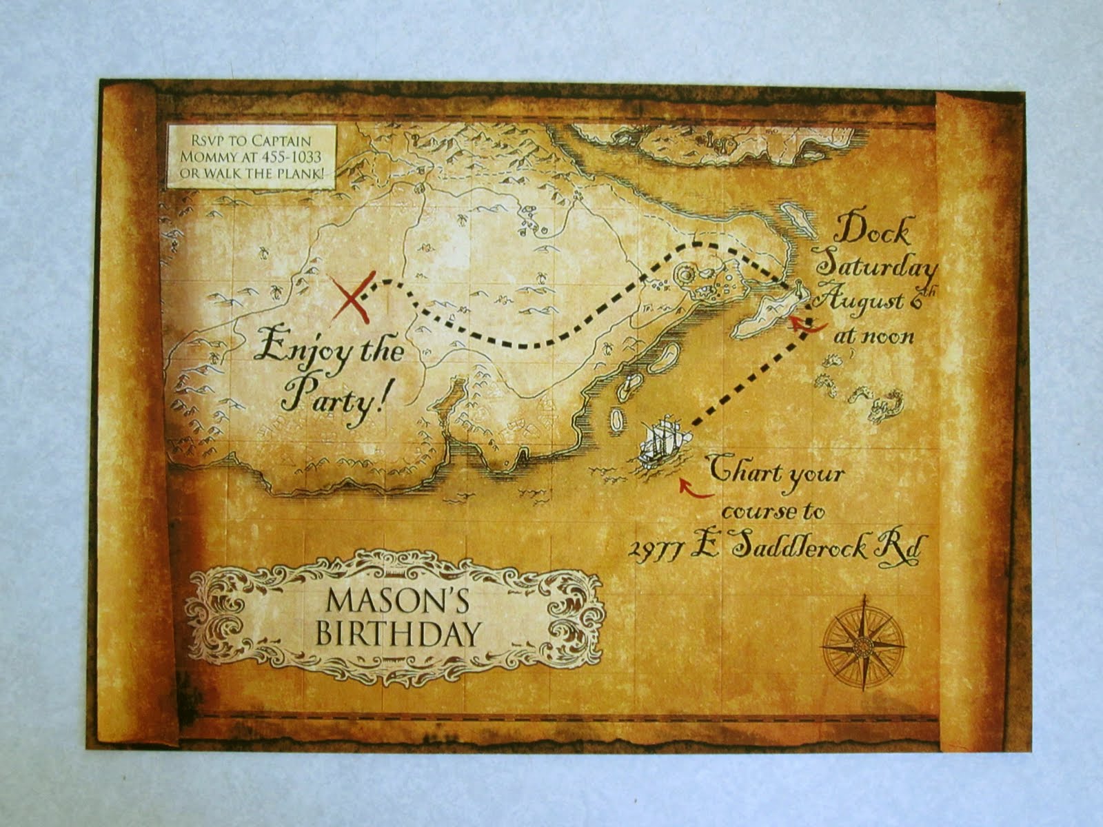 Treasure Map Party Invitation Template