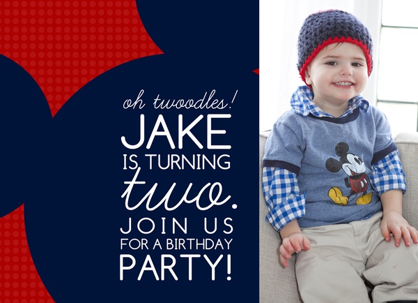 Mickey Mouse Party invite front
