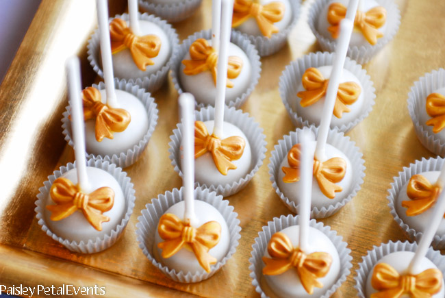 50th wedding anniversary cake pops with bows