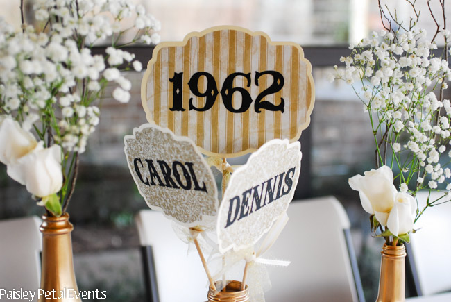 50th wedding anniversary centerpieces flags